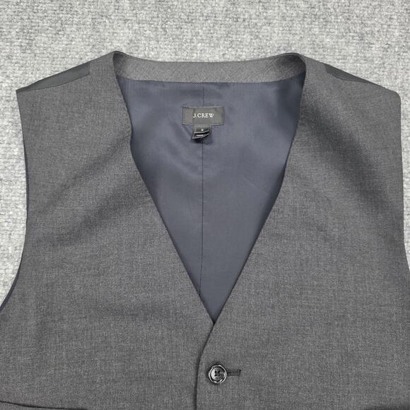 J Crew Vest Mens Small Gray Charcoal Loro Piana Super 120s Wool Dress Waistcoat - Picture 9 of 16